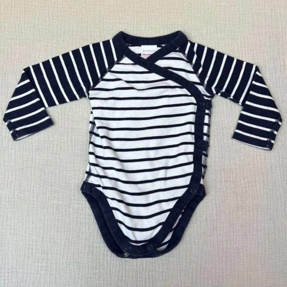 Hanna Andersson Striped Navy Bodysuit 18-24 months